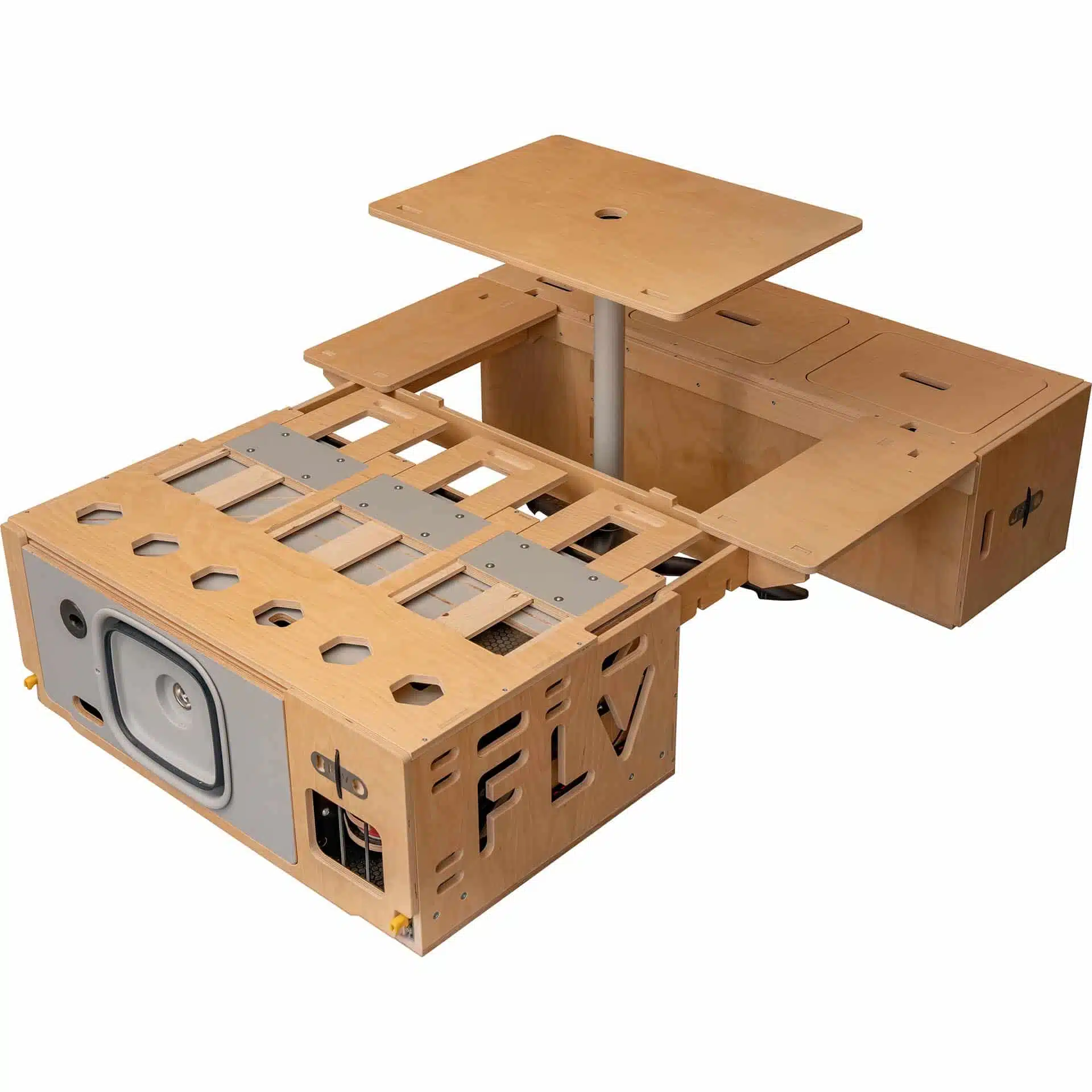 Vue du caisson confort hive box flv van complet ouvert